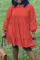Red Casual Split Joint O Neck Princess Plus Size Dresses