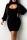 Black Sexy Solid Patchwork Asymmetrical Half A Turtleneck Long Sleeve Two Pieces