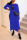 Blue Fashion Elegant Solid Patchwork O Neck Irregular Dresses