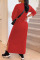 Burgundy Fashion Elegant Solid Patchwork O Neck Irregular Dresses