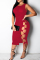 Red Fashion Sexy Solid Hollowed Out O Neck Vest Dress