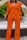 Orange Casual Solid Split Joint With Belt V Neck Straight Jumpsuits(Contain The Belt)