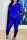 Blue Fashion Sportswear Print Split Joint Hooded Collar Long Sleeve Two Pieces