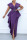 Purple Fashion British Style Solid Patchwork V Neck Irregular Dresses