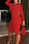 Red Sexy Solid Split Joint Draw String Fold O Neck Pencil Skirt Dresses