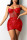 Red Sexy Solid Split Joint See-through  Sequins Spaghetti Strap Sling Dress Dresses