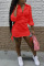 Black Fashion adult Ma'am Street Shirt sleeves Long Sleeves Turndown Collar Step Skirt skirt Solid Dresses