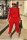 Red Elastic Fly Long Sleeve Mid Patchwork pencil Pants