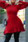 Red Casual Solid Split Joint Half A Turtleneck Cake Skirt Dresses