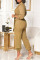 Green Fashion Casual Solid Basic V Neck Plus Size Jumpsuits