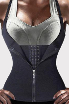 Black Fashion Sexy Patchwork Solid Backless Bustiers