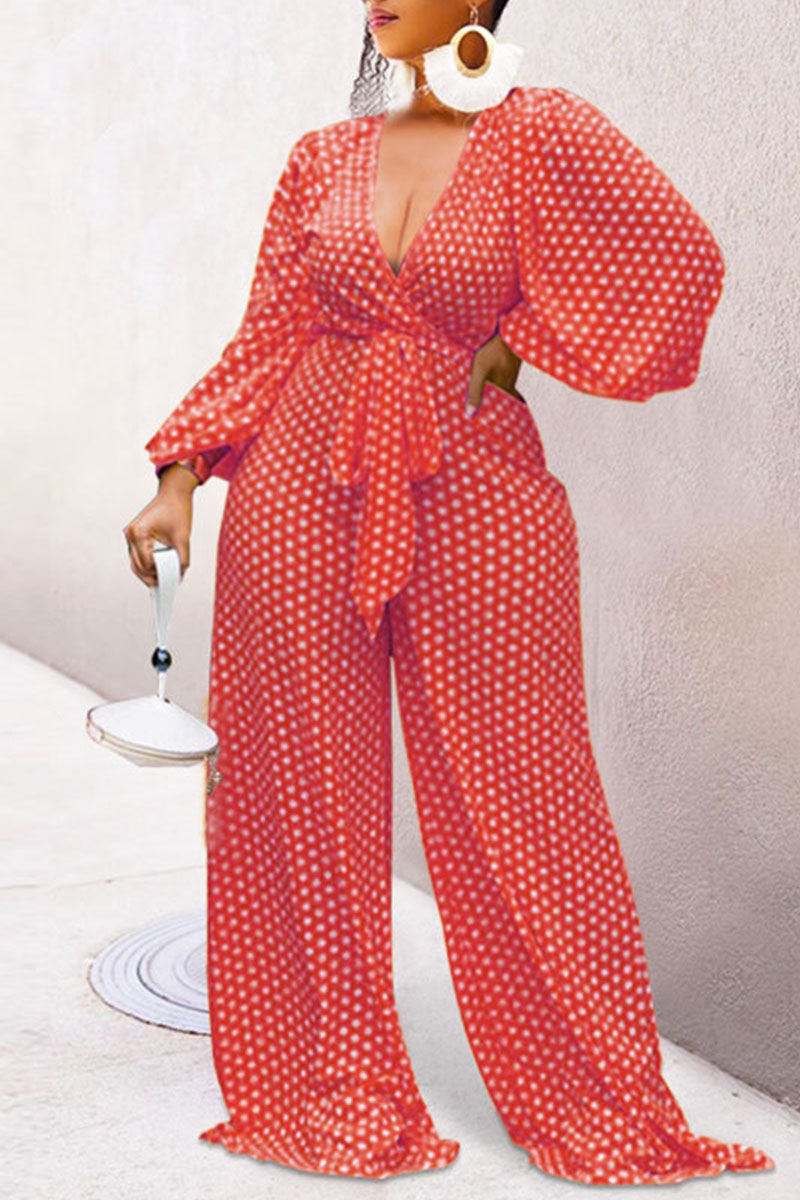Polka Dot U neck Jumpsuit main image 1