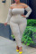Cream White Fashion Casual Solid Patchwork Off the Shoulder Plus Size Jumpsuits