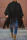 Black Fashion Vintage Solid Tassel Turtleneck Plus Size Overcoat