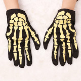White Halloween Fashion Casual Skeleton Printing Gloves