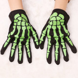 Yellow Halloween Fashion Casual Skeleton Printing Gloves