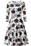 Black Halloween Casual Party Patchwork Print Costumes