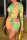 Green Sexy Print Split Joint Draw String Fold O Neck Pencil Skirt Dresses