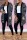 Black Fashion Casual Striped Print Cardigan Pants Long Sleeve Two Pieces