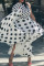 White Sexy Print Polka Dot Split Joint Asymmetrical Oblique Collar Printed Dress Dresses