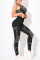 Burgundy Casual Sportswear Striped Vests Pants Skinny Two-piece Set