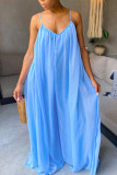 Blue Fashion Sexy Loose Sling Jumpsuit