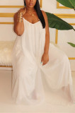 White Fashion Sexy Loose Sling Jumpsuit
