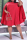Red Sweet Fold O Neck Dresses