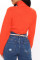 Orange Fashion Casual Solid Basic Turtleneck Tops