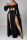 Black Sexy Solid Hollowed Out Off the Shoulder Irregular Dress Dresses
