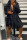 Black Casual Solid Patchwork Buckle Turndown Collar A Line Dresses
