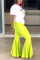 Yellow Casual Fashion Slim Lotus Leaf Pants