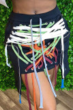 Green Fashion Sexy Patchwork Strap Design Skirt