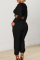 Red Fashion Casual Solid Basic O Neck Long Sleeve Two Pieces