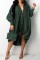 Red Fashion Casual Patchwork Basic Turndown Collar Long Sleeve Dresses