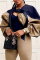 Khaki Fashion Casual Patchwork Cardigan Outerwear