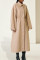 Khaki Fashion Casual Solid Basic Turndown Collar Long Sleeve A Line Dresses