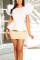 White Sexy Fashion Ruffled Irregular Evening Skirt Two Pieces Set