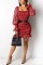 Red Fashion Sexy Leopard Printing Long Sleeve Dress (Without belt)