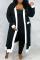 Black Casual Solid Split Joint Outerwear