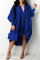 Red Fashion Casual Patchwork Basic Turndown Collar Long Sleeve Dresses