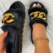 Black Sexy Patchwork Opend Out Door Shoes