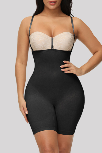 Black Sexy Casual Solid Backless Bustiers