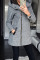 Grey Casual Solid Split Joint Pocket Zipper Hooded Collar Outerwear