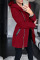 Red Casual Solid Split Joint Pocket Zipper Hooded Collar Outerwear