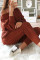 Ginger Fashion Casual Long Sleeve Oblique Collar Regular Sleeve Regular Solid Two Pieces
