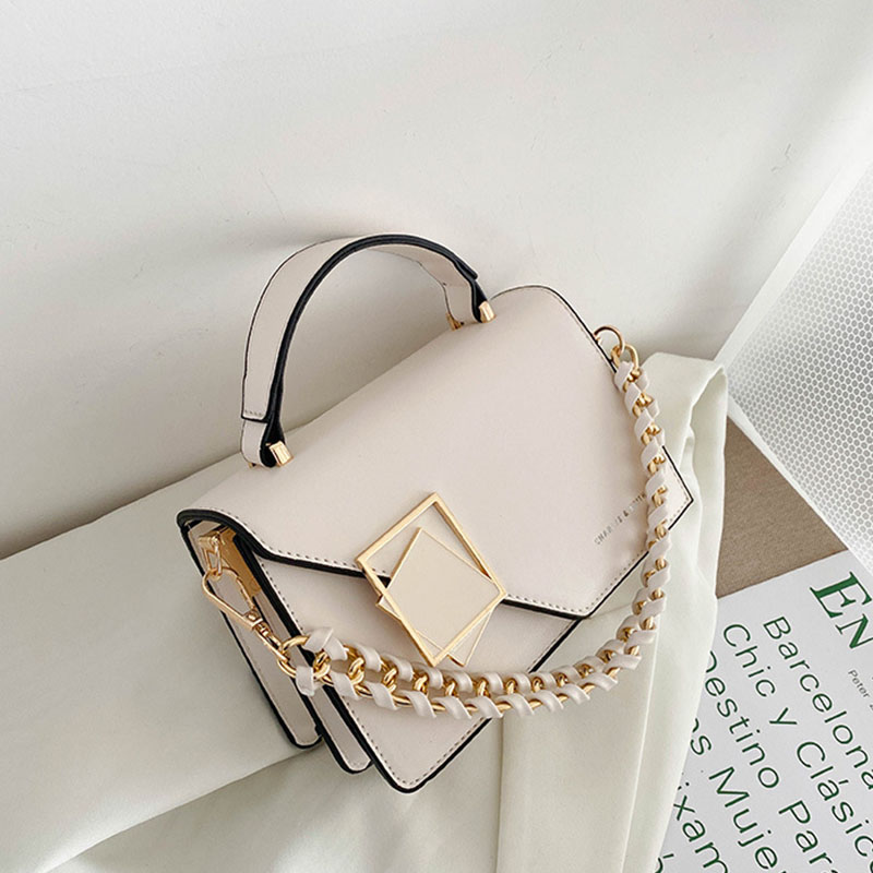 

Cream White Fashion Casual Letter Split Joint Bags