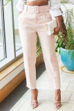 Pink Fashion Casual High Waist Trousers