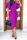 Purple Work Elegant Solid Split Joint O Neck One Step Skirt Dresses
