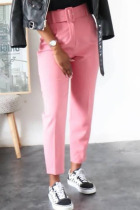 Pink Fashion Casual High Waist Trousers